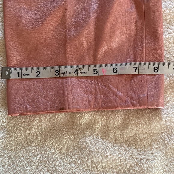 BCBGMAXAZRIA Leather Barbie pink shimmer cropped wide pants from Nordstroms - Picture 10 of 12